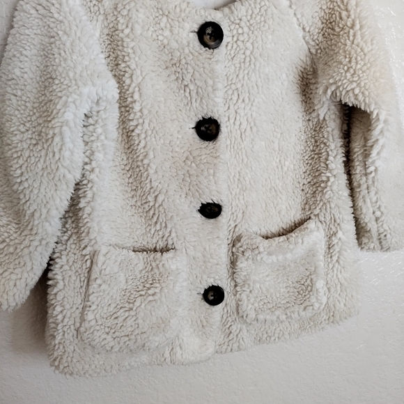 Hanna Andersson off white Sherpa button down jacket sz 4 - Picture 5 of 6